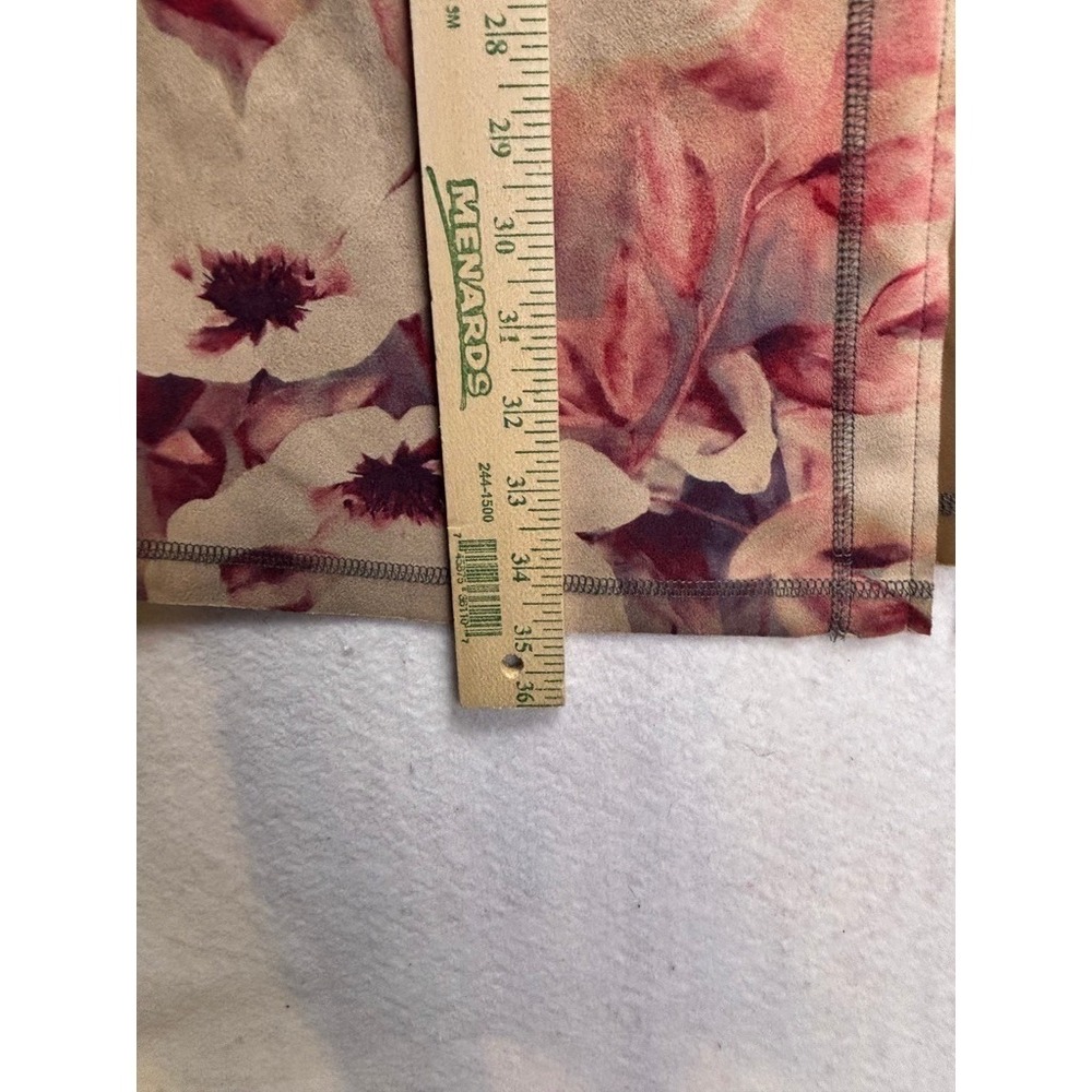 Solitaire Womens Floral Faux Suede Open Front Duster Cardigan Tan Mauve Medium‎ - Picture 7 of 13
